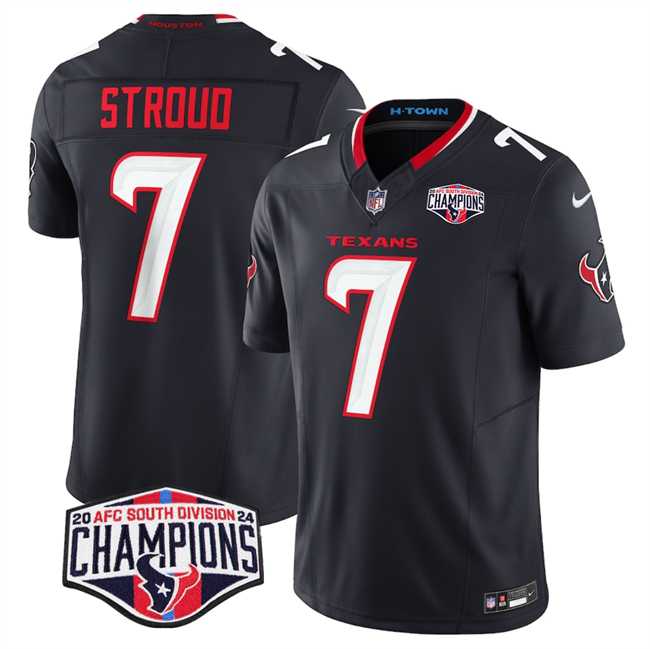 Mens Houston Texans #7 C.J. Stroud Navy F.U.S.E. 2024 AFC South Division Champions Vapor Limited Stitched Jersey->houston texans->NFL Jersey